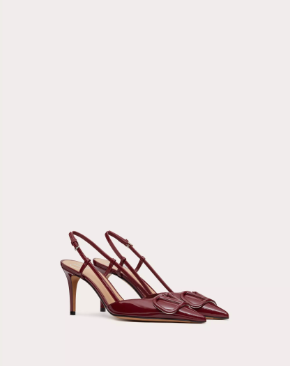 VLOGO SIGNATURE PATENT LEATHER SLINGBACK PUMP 80MM / 3.15 IN.